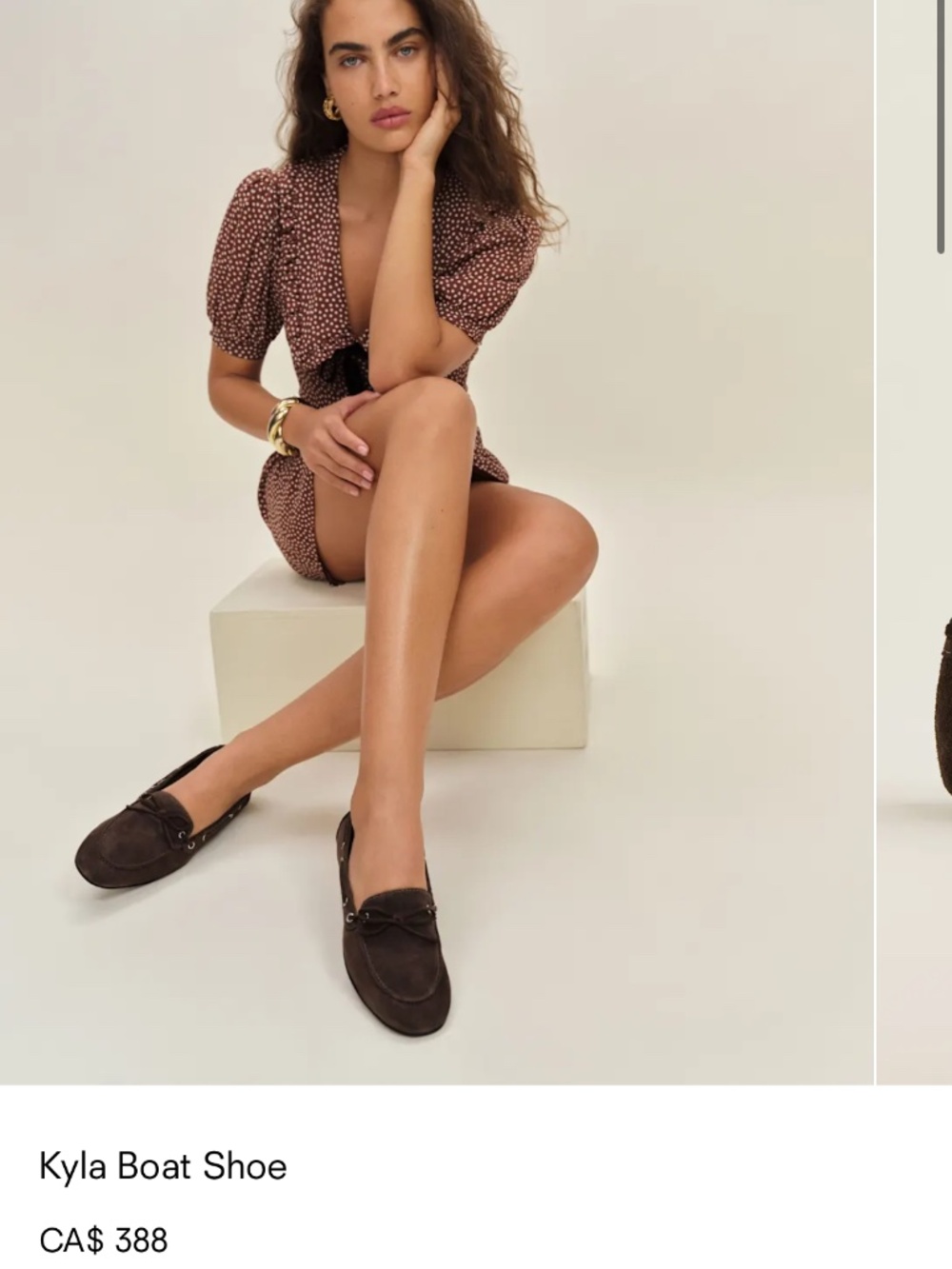 Reformation Kyla Boat Shoe Brown - Size 7